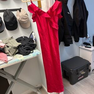 a new day Vibrant Red Midi Dress